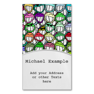 笑顔カッコいい顔グループII +アイディア マグネット名刺