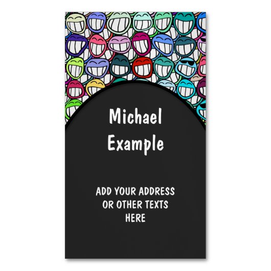 笑顔カッコいい顔グループII +アイディア マグネット名刺 (正面縦)