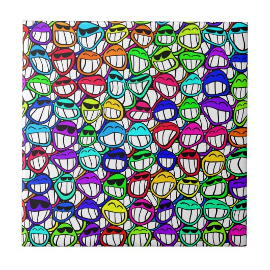 笑顔カッコいい顔群 タイル (正面)