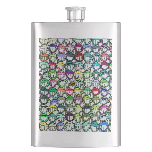 笑顔カッコいい顔群 フラスク (正面)