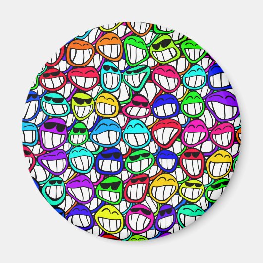 笑顔カッコいい顔群 マグネット (正面)