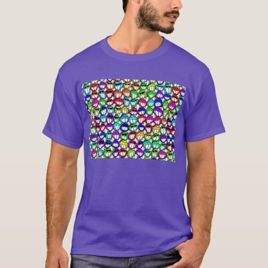 笑顔カッコいい顔群 Tシャツ (正面)