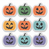 笑顔カラフルのカボチャのスクラップブックシール シール (正面)