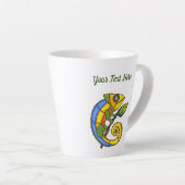 笑顔カラフルのトカゲ小枝 カフェラテマグ (右アングル)