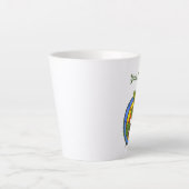 笑顔カラフルのトカゲ小枝 カフェラテマグ (正面)