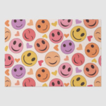 笑顔カラフルの幸せな顔とハート