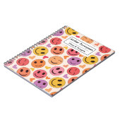 笑顔カラフルの幸せ顔とハートカスタム ノートブック (左側)