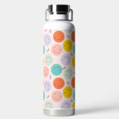 笑顔カラフルの幸せ顔模様 ウォーターボトル (背面)