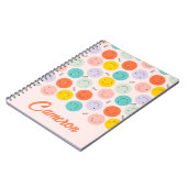 笑顔カラフルの幸せ顔模様 ノートブック (左側)