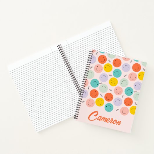 笑顔カラフルの幸せ顔模様 ノートブック (内部)