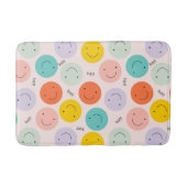 笑顔カラフルの幸せ顔模様 バスマット (正面)