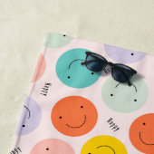 笑顔カラフルの幸せ顔模様 ビーチタオル (インサイチュ)