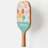 笑顔カラフルの幸せ顔模様 ピックルボールラケット (左)