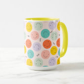 笑顔カラフルの幸せ顔模様 マグカップ (正面右)