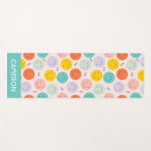 笑顔カラフルの幸せ顔模様 ヨガマット (正面(横))