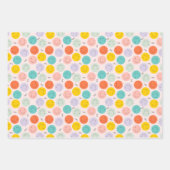 笑顔カラフルの幸せ顔模様 ラッピングペーパーシート (正面3)