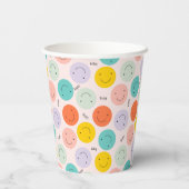 笑顔カラフルの幸せ顔模様 紙コップ (裏面)