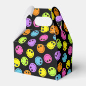 笑顔カラフルの絵文字顔を黒 フェイバーボックス (裏面サイド)