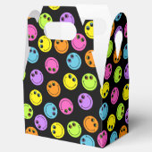 笑顔カラフルの絵文字顔を黒 フェイバーボックス (オープン)