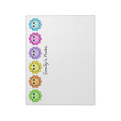 笑顔カラフルの花顔パーソナライズされた ノートパッド (回転)