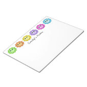 笑顔カラフルの花顔パーソナライズされた ノートパッド (アングル)