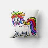 笑顔カラフルユニコーン装飾用クッション クッション (裏面)