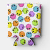 笑顔カラフル絵文字顔 缶クーラー (正面)