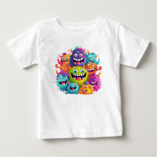 「笑顔カラフル顔ベビーティー」 ベビーTシャツ