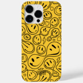 笑顔クールの顔溶融スマイルパターン黄色 Case-Mate iPhoneケース (裏面)
