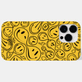 笑顔クールの顔溶融スマイルパターン黄色 Case-Mate iPhoneケース (裏面 (横))