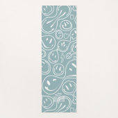 笑顔クール顔溶融スマイルパターンダスティブルー ヨガマット (正面)