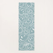 笑顔クール顔溶融スマイルパターンダスティブルー ヨガマット (裏面)