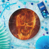 笑顔スカルハロウィーン ペーパープレート (パーティー)