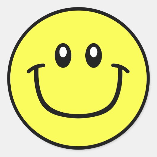 笑顔ステッカー黄色0003 ラウンドシール (正面)