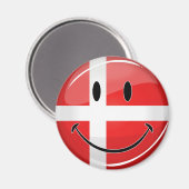笑顔デンマーク国旗 マグネット (正面/裏面)
