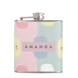 笑顔パステルパーソナライズされたスイーツかわいい フラスク