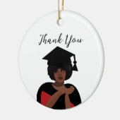 笑顔パーソナライズされたの女性の卒業 セラミックオーナメント (左)