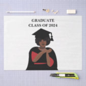 笑顔パーソナライズされたの女性の卒業 薄葉紙 (クラフト)