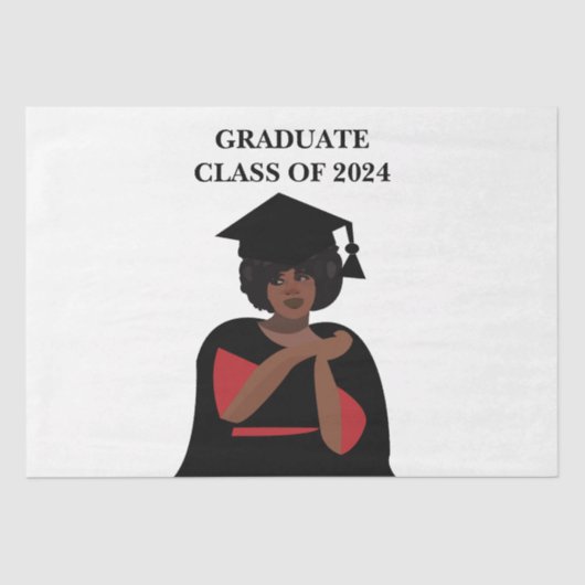 笑顔パーソナライズされたの女性の卒業 薄葉紙 (正面)