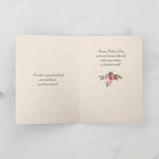 笑顔ビクトリアンの母と娘のホリデーカード シーズンカード (内部)