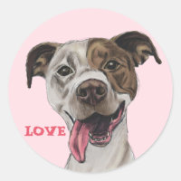 笑顔ピットブルテリアードッグスケッチLOVE