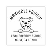 笑顔ピットブルドッグアーチファミリーアドレス セルフインキングスタンプ (デザイン)