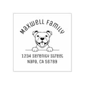 笑顔ピットブルドッグアーチファミリーアドレス ラバースタンプ (インプリント)