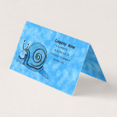 笑顔ファンタジーカタツムリ抽象芸術ブルーパターンシェル 名刺 (裏面)