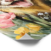 笑顔フェレットウォールアート – かわいい水彩フェレットP ポスター (角)