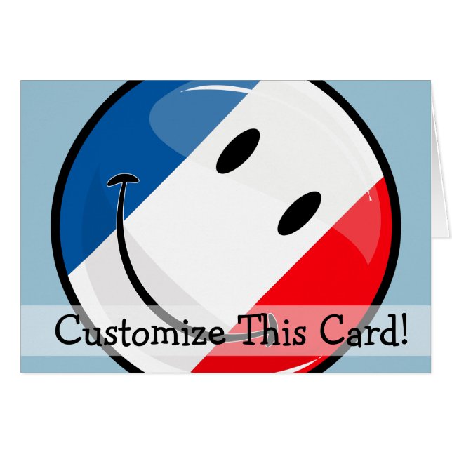 笑顔フランスの旗 (正面横)