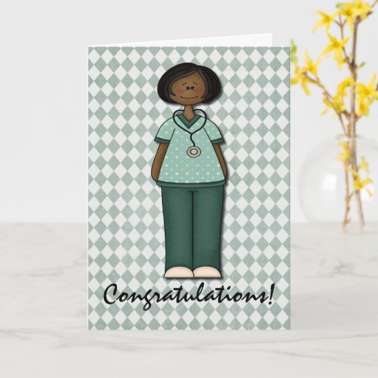 笑顔フレンドリーナースおめでとう カード (黄色い花)