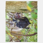 笑顔ヤギ フリースブランケット (正面)