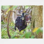 笑顔ヤギ フリースブランケット (正面(横))