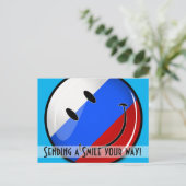 笑顔ロシアの旗 ポストカード (スタンド正面)